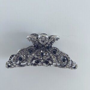Hair Bling! Silver and Black Crystal Hair Clip